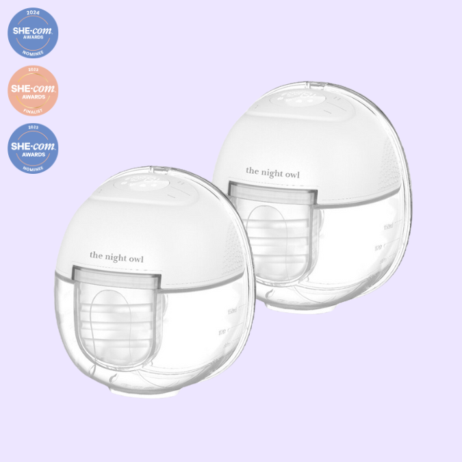 Mumma Owl The Night Owl Twin Pack Image of a Wearable Breast Pump: Innovative wearable hands free breast pump designed for hands-free, portable breast pump use by The Night Owl. This Wearable portable breast pump is perfect for busy mums - Wearable Breast Pump