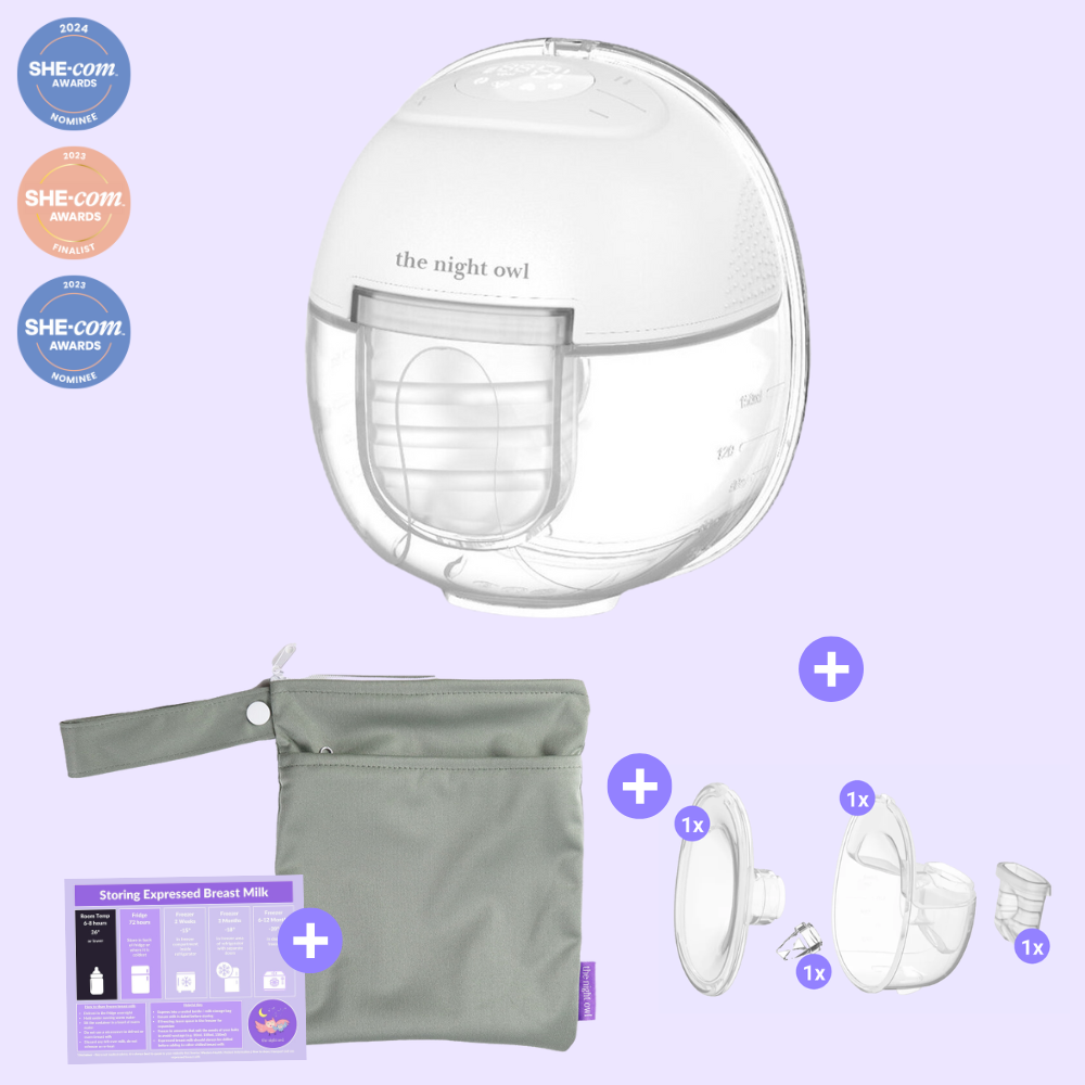 Mumma Owl - Single Starter Kit - 15 levels - The Night Owl- Wearable Breast Pump - Breast Pump - Hands Free Breast Pump - Portable Breast Pump