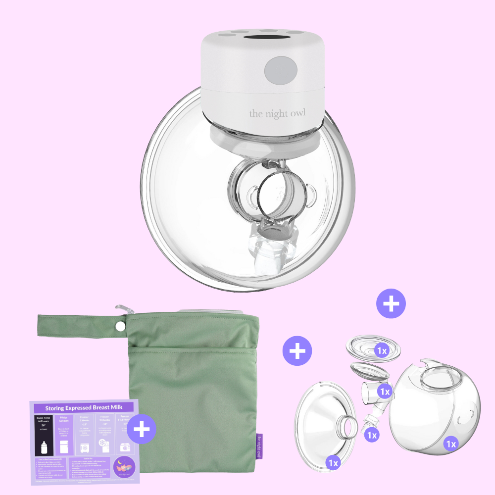 Original Night Owl V2 - Single Starter Kit - 12 levels The Night Owl Single Bundle Image of a Wearable Breast Pump: Innovative wearable hands free breast pump designed for hands-free, portable breast pump use by The Night Owl. This Wearable portable breast pump is perfect for busy mums