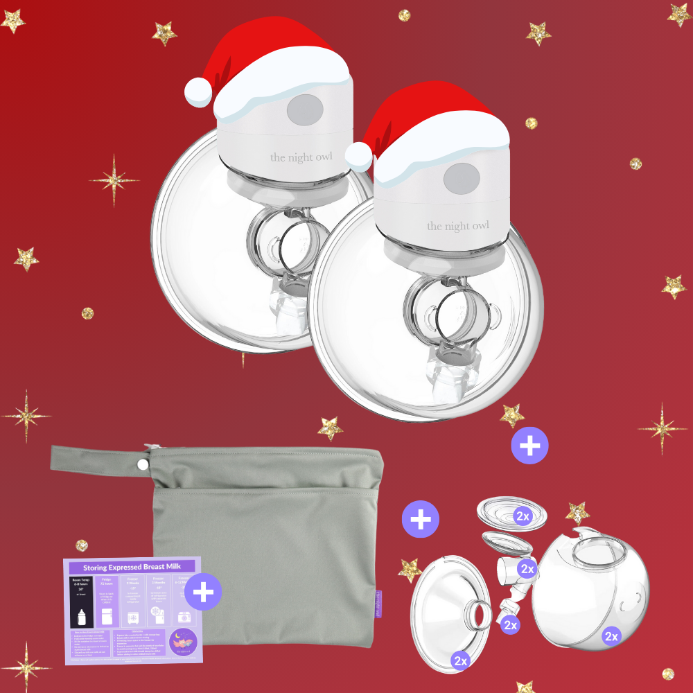 Original Night Owl V2 - Twin Starter Kit - 12 levels The Night Owl Twin Bundle Image of a Wearable Breast Pump: Innovative wearable hands free breast pump designed for hands-free, portable breast pump use by The Night Owl. This Wearable portable breast pump is perfect for busy mums